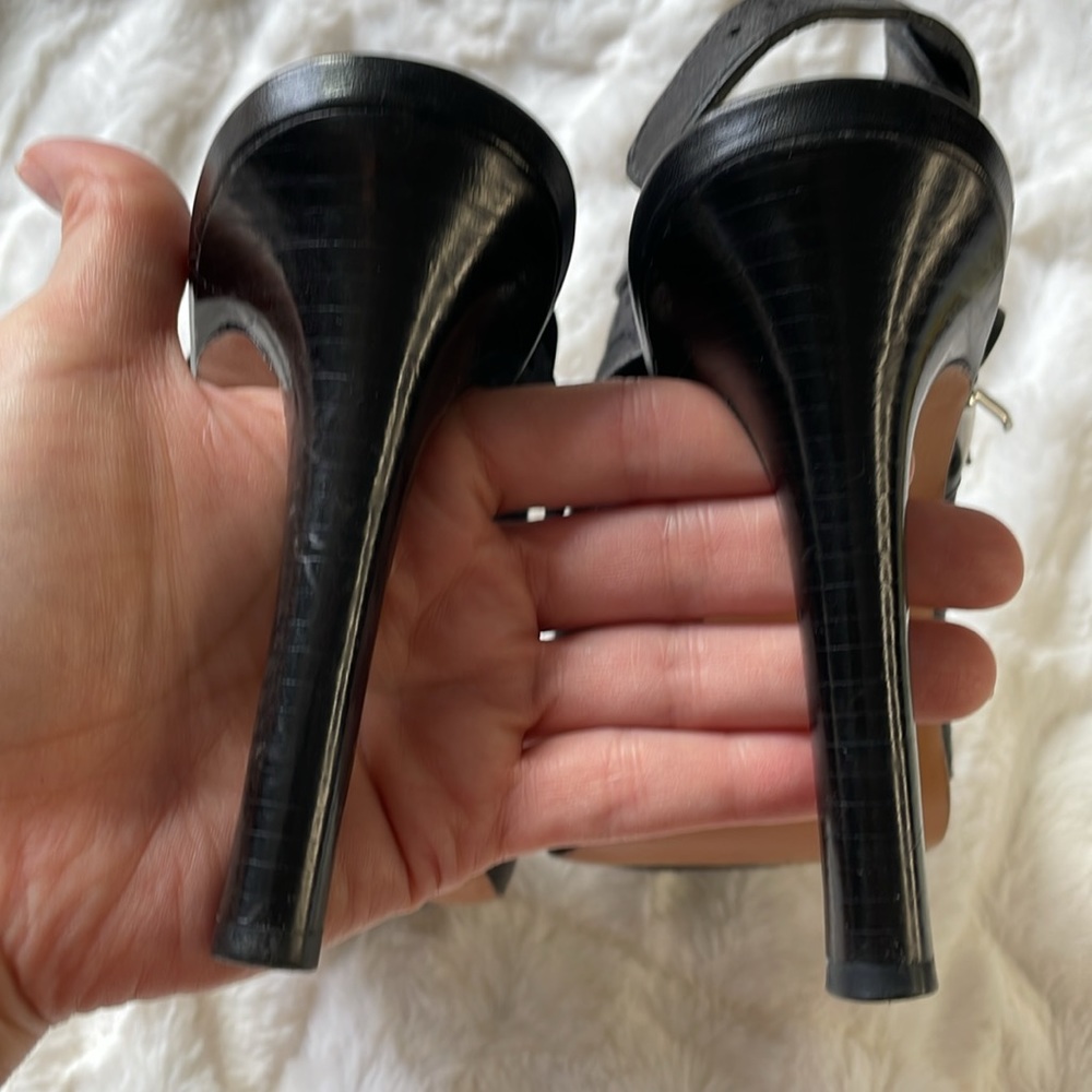 COACH BRANDI SLINGBACK PEEP TOE BOOTIE HEELS - Picture 7 of 11